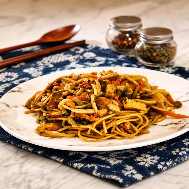 SCHEZWAN-CHICKEN NOODLES.