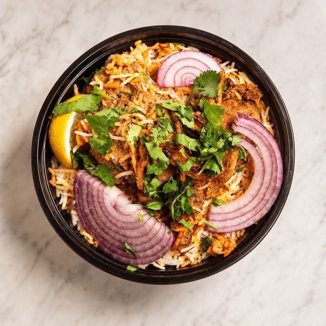 CHICKEN-KEEMA BIRYANI.
