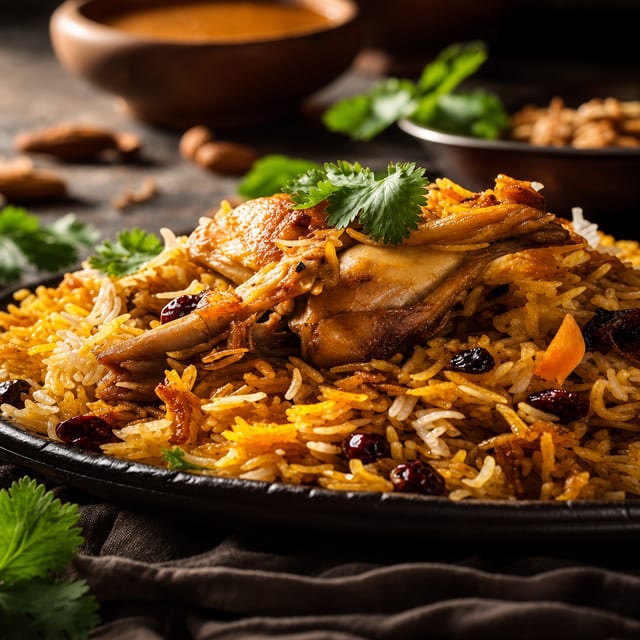 CHICKEN-GONGURA BIRYANI.